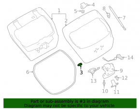 Отбойник двери багажника правый Nissan Leaf 18-24