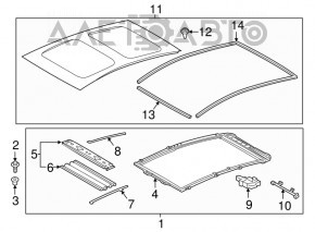 Скло люка Toyota Prius V 12-17 подряпини, у клеї, поліз лак