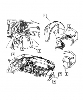 Подкрылок передний левый Chrysler 200 11-14