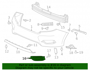 Решетка заднего бампера правая Honda Civic X FC 16-21 4d
