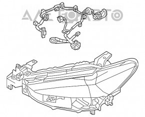 Скло фари переднє ліве Mazda 6 18-21 під LED без AFS