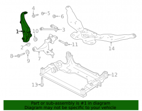 Цапфа передня ліва Infiniti G25 G35 G37 4d 07-12 AWD