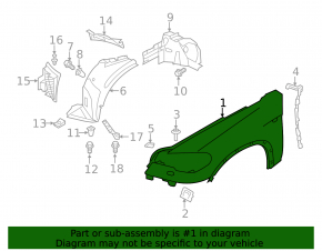 Крило переднє праве BMW X5 E70 11-13 під омивач