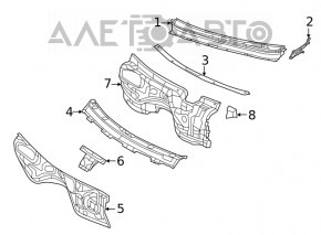 Решетка дворников пластик Jeep Grand Cherokee WK2 17-22