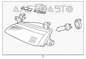 Фара передняя правая Toyota Camry v20 97-99 без крышки