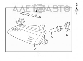 Фара передняя правая Toyota Camry v20 97-99 без крышки