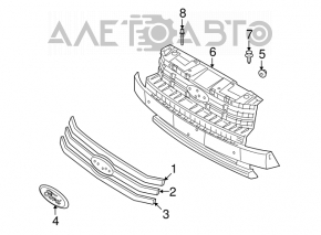Решетка радиатора grill в сборе Ford Flex 09-12 дорест