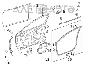 Дверь голая передняя левая Toyota Avalon 19-22