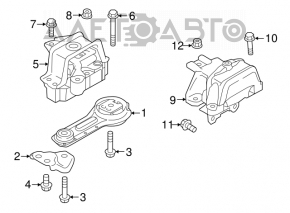 Подушка двигателя центральная Mitsubishi Outlander 14-20 FWD