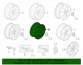 Диск колесный R16 VW Jetta 11-18 USA тип 2