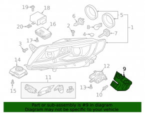 Крепление фары правое VW CC 13-17 рест
