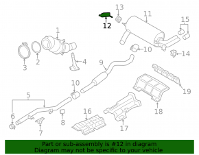 Кронштейн выпускной трассы задний левый BMW 4 F32/33/36 14-16
