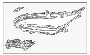 Фара передняя левая Toyota Venza 21-24 LE отражатель