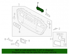 Эмблема значок решетки радиатора grill Audi A6 C8 19-23 без ночного видения