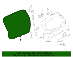 Уплотнитель резина двери багажника Subaru Impreza 5d 17-23