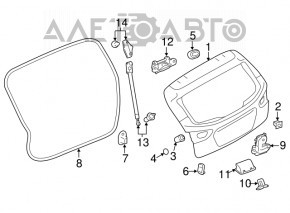 Уплотнитель резина двери багажника Subaru Impreza 5d 17-23