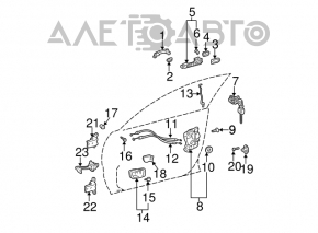 Ручка двери внешняя передняя левая smart key Toyota Prius 20 04-05