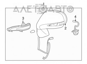 Зеркало боковое правое в сборе Lexus RX350 RX450h 10-12