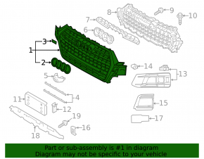 Решетка радиатора grill в сборе Audi Q7 17-19 темный хром