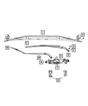 Трапеция дворников очистителя с мотором Fiat 500 12-19
