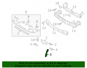 Крепление переднего бампера правое Mazda CX-9 16-23