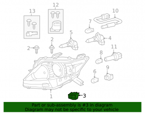 Крепление фары нижнее правое Lexus RX350 RX450 10-12