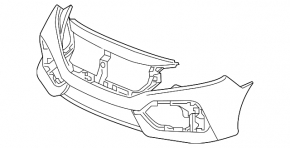 Бампер передний голый Honda Civic X FK 17-19 5D
