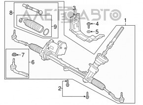 Рейка рулевая Volvo XC60 18-26 электро, без тяг