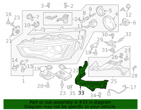 Крепление фары левое внутреннее Audi A5 13-16