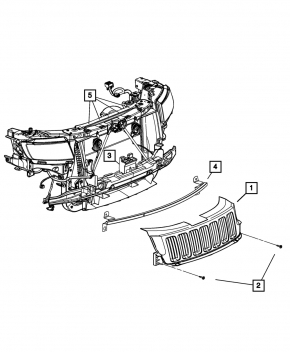Решетка радиатора grill Jeep Grand Cherokee WK2 11-13 хром в сборе