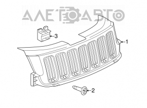 Решетка радиатора grill Jeep Grand Cherokee WK2 11-13 хром в сборе