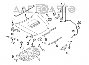 Трос открытия замка капота Subaru Outback 10-14