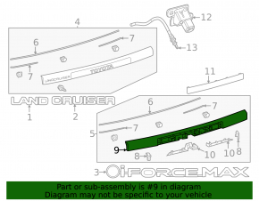 Молдинг двери багажника Toyota Land Cruiser 24-26