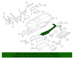 Накладка передней панели правая BMW X5 G05 19-23 под дерево Alu Mesheffect