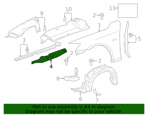 Накладка крыла левая Lexus IS250 IS300 IS350 06-13