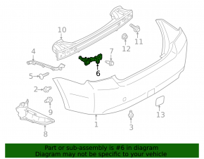 Крепление заднего бампера правое Subaru Impreza 4d 17-23 GK