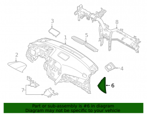 Накладка передней панели боковая правая Hyundai Sonata 18-19 черная