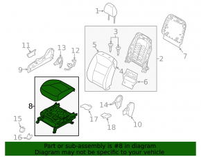 Пассажирское сидение Kia Sorento 10-15 без airbag, ткань черн