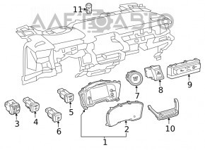 Кнопка зажигания Start-Stop Toyota Venza 21-24 черная