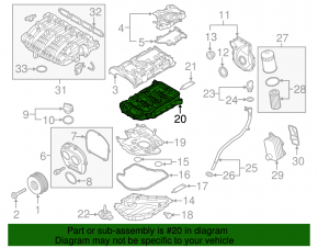 Полуподдон масляный VW Passat b7 12-15 USA 1.8T