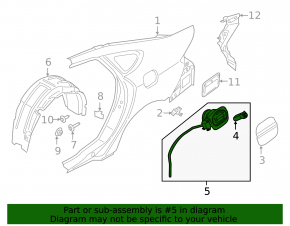 Лючок бензобака с корпусом Lincoln MKZ 15-16 hybrid в сборе