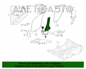 Накладка центральной стойки нижняя левая Honda Civic 4d 06-09