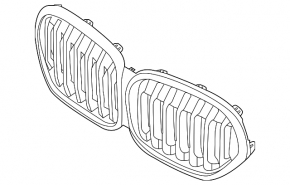Решітка радіатора BMW X1 F48 20-22 M-Sport, Shadow-Line