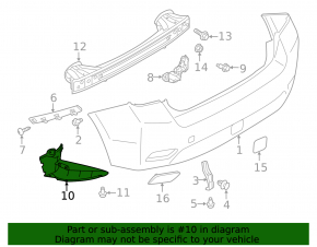 Защита заднего бампера правая Subaru Impreza 5d 17-23