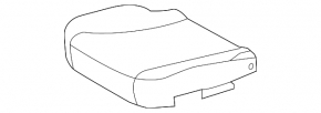 Обшивка подушки пассажирского сиденья Toyota Camry v40 10-11 с подогревом, кожа серая, примято, под чистку, потерто, царапины