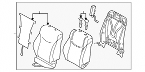 Водительское сидение Toyota Prius 30 10-11 без airbag, велюр серое