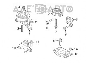 Кронштейн задньої подушки двигуна Ford Escape MK3 13-19