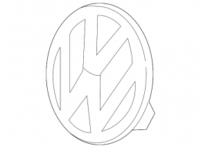 Эмблема решетки радиатора grill VW CC 16-17 под радар