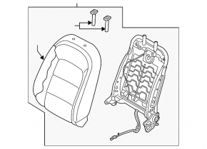 Водительское сидение Kia Forte 4d 17-18 без airbag, мех, ткань, черн