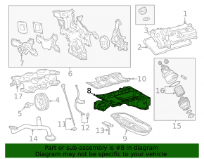 Полуподдон масляный Lexus GS350 GS450h 16-20 RWD, 2GR-FKS, 2GR-FXS